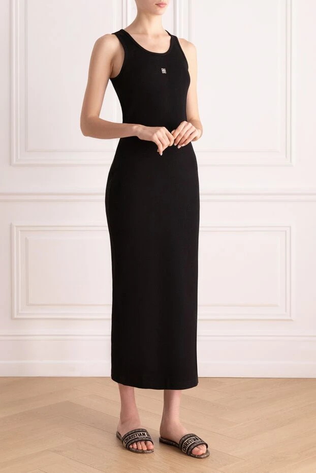 Givenchy women's black cotton sleeveless maxi dress
 176462 - photo 3
