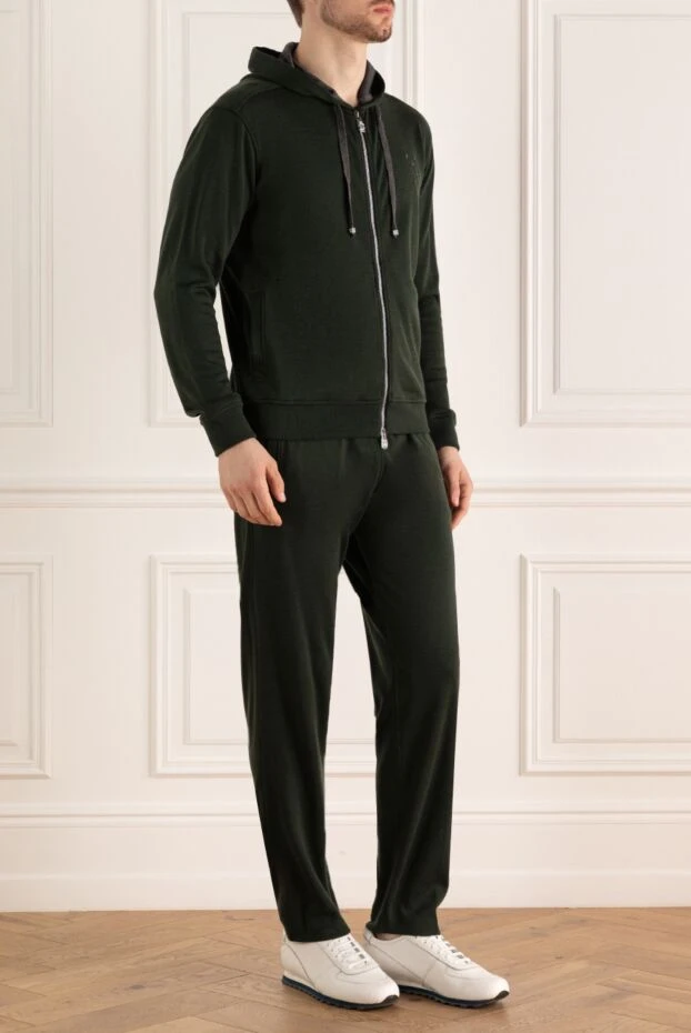 Billionaire жұмсақ трикотаждан жасалған капюшоны мен шалбары бар ерлер жасыл костюмі
 176467 - фото 3