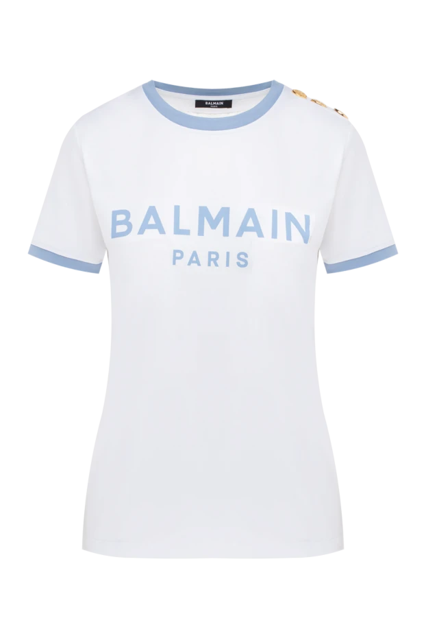 Balmain woman women's white cotton t-shirt купить с ценами и фото 176478 - photo 1