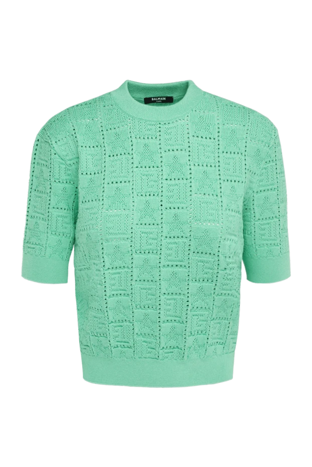 Balmain woman women's viscose and polyester jumper green купить с ценами и фото 176480 - photo 1