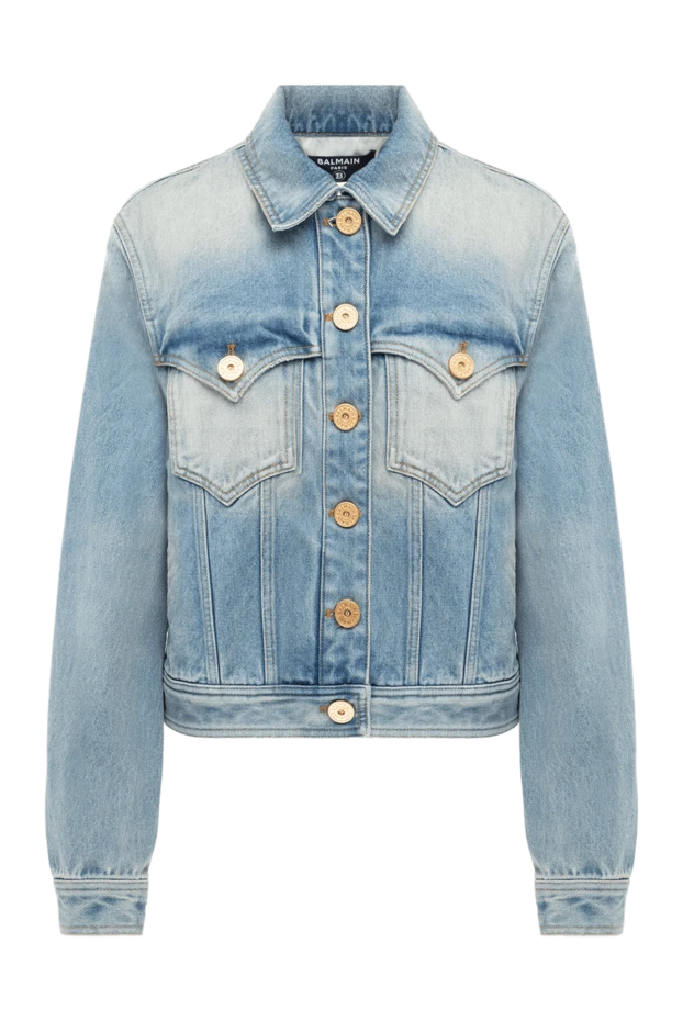 Balmain woman blue denim jacket made of cotton for women купить с ценами и фото 176485 - photo 1