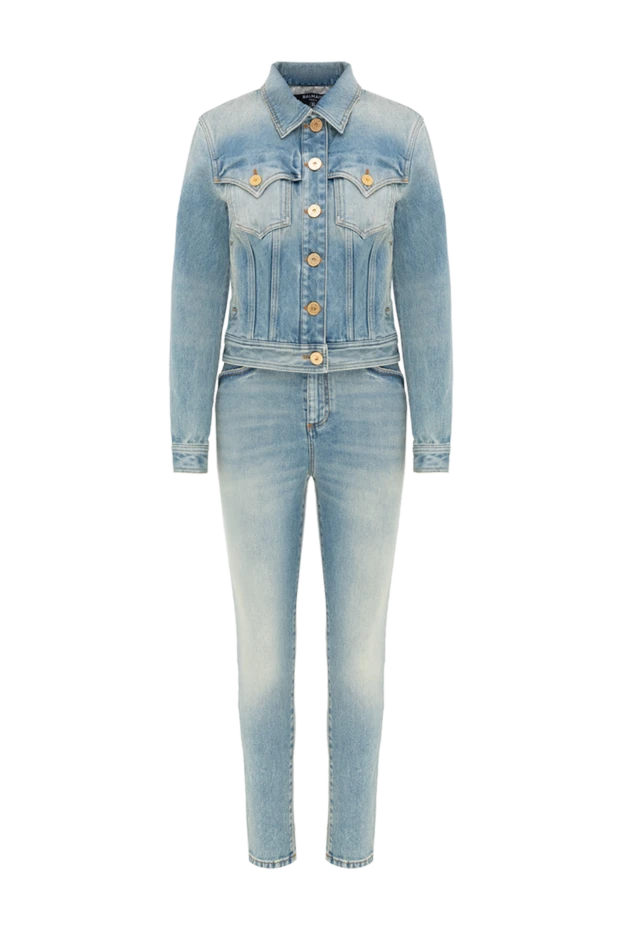 Balmain woman women's cotton denim suit blue купить с ценами и фото 176487 - photo 1