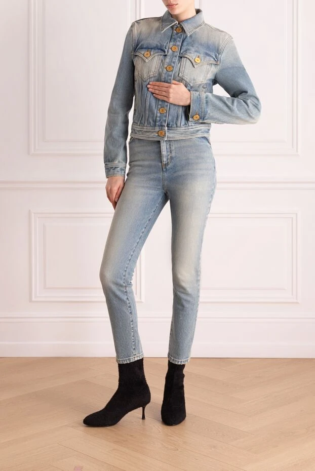 Balmain woman women's cotton denim suit blue купить с ценами и фото 176487 - photo 2