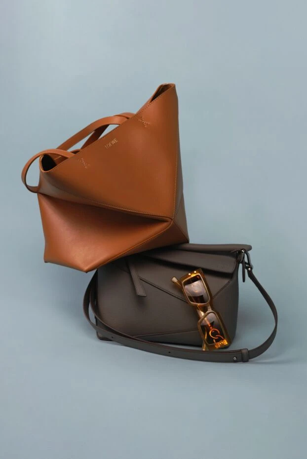 Loewe әйелдер былғарыдан жасалған кездейсоқ сөмке, бежевый 176507 - фото 3