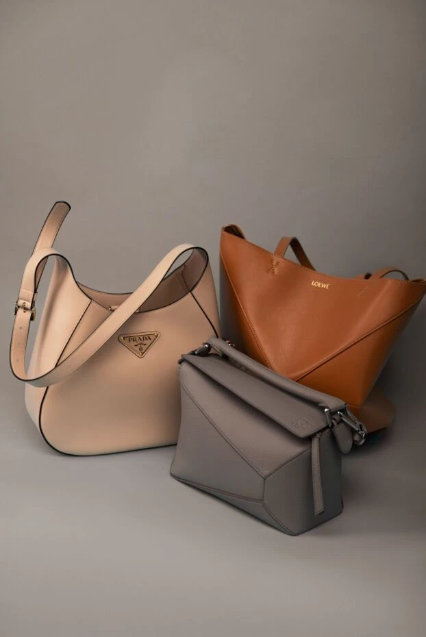 Әйелдер былғарыдан жасалған кездейсоқ сөмке, бежевый - фото 2