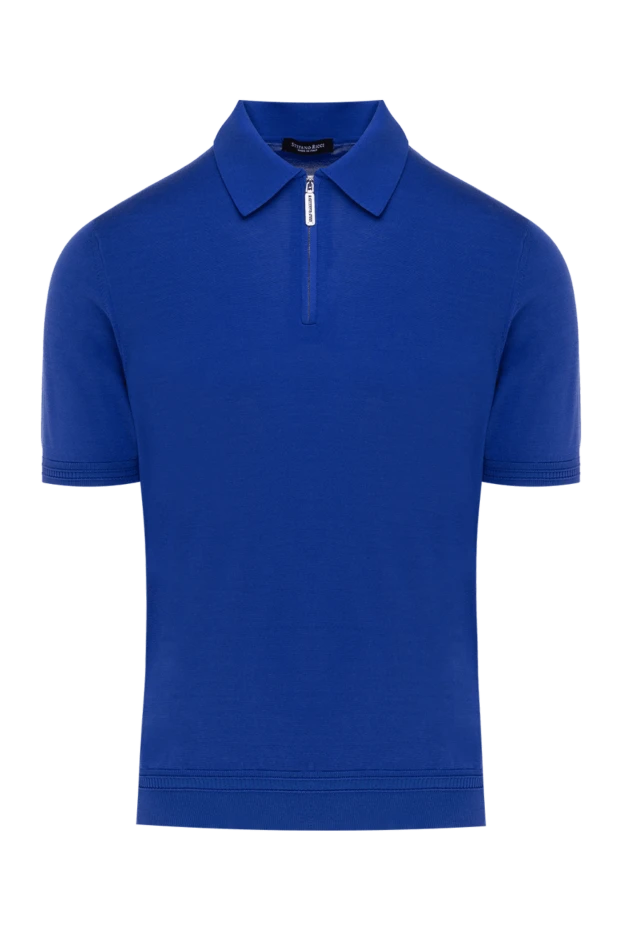 Stefano Ricci поло из шелка мужское синее 176525 - фото 1