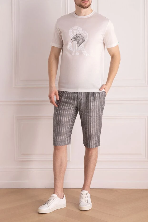 Ерлерге арналған ақ матадан жасалған футболка - фото 2