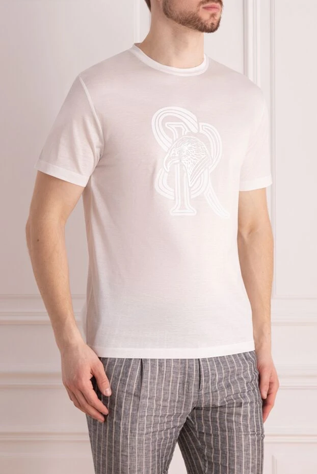 Stefano Ricci футболка из хлопка мужская белая 176529 - фото 3