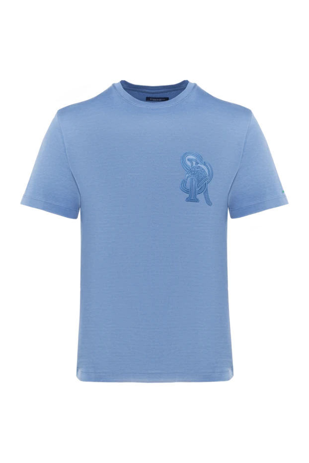 Stefano Ricci ерлерге арналған мақтадан жасалған көгілдір футболка 176530 - фото 1