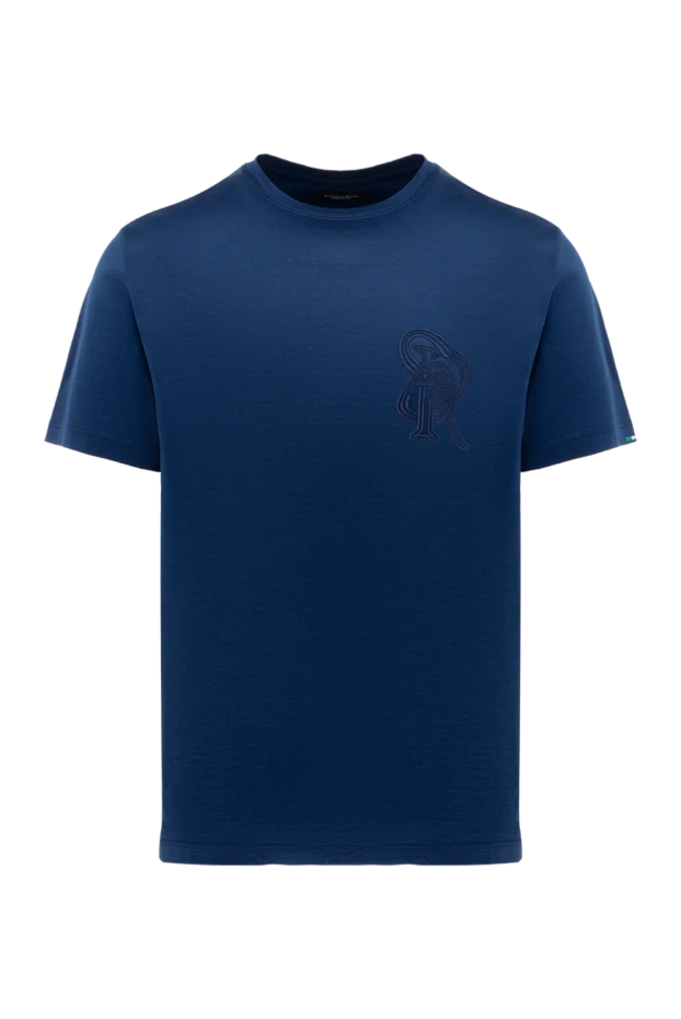 Ерлерге арналған мақтадан жасалған футболка, көк - фото 1