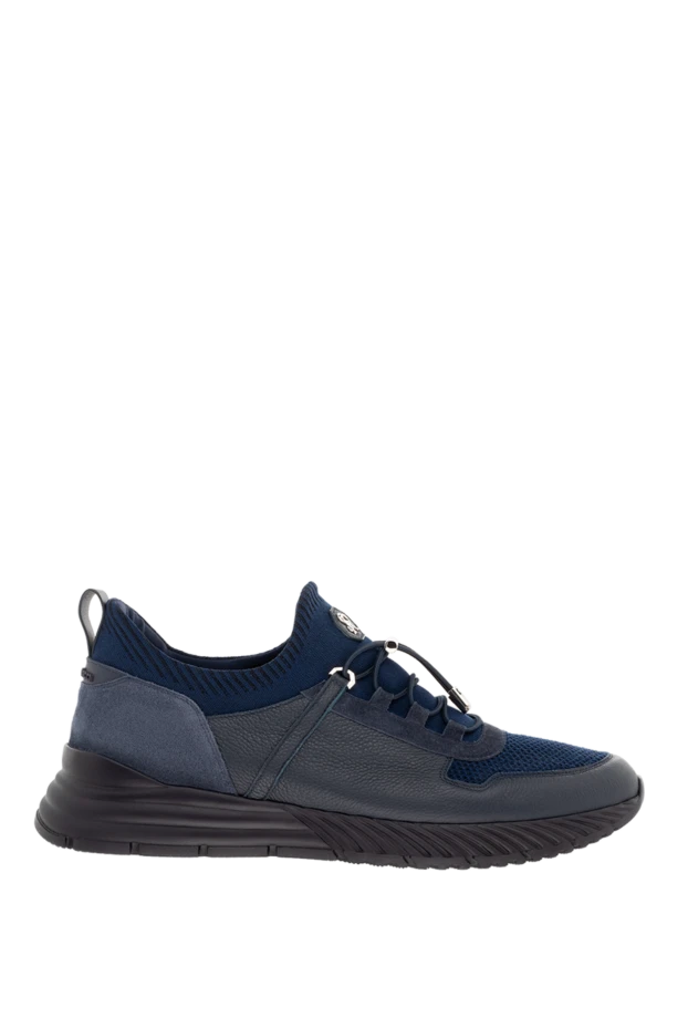 Ерлерге арналған былғарыдан және полиэстерден жасалған кроссовкалар, көк - фото 1