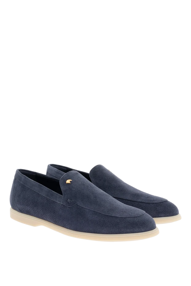 Stefano Ricci лоферы из нубука мужские синие 176543 - фото 3