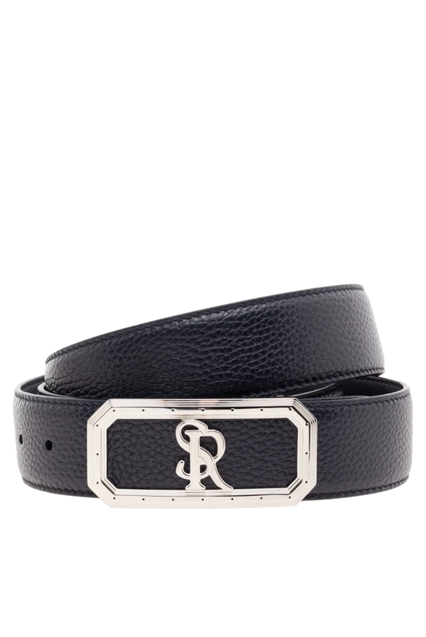 Ремень из кожи мужской синий - фото 1