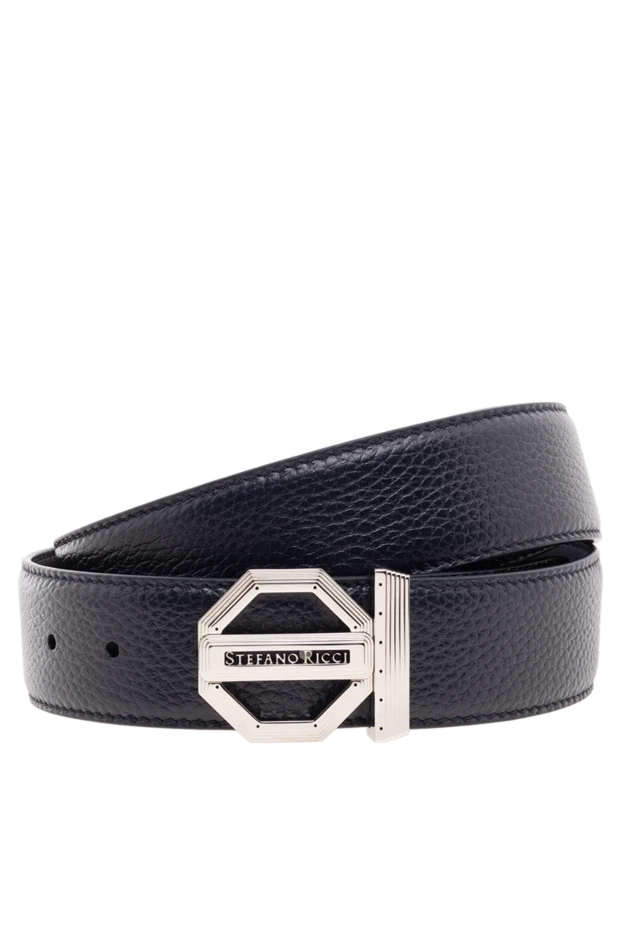 Leather belt for men blue - photo 1