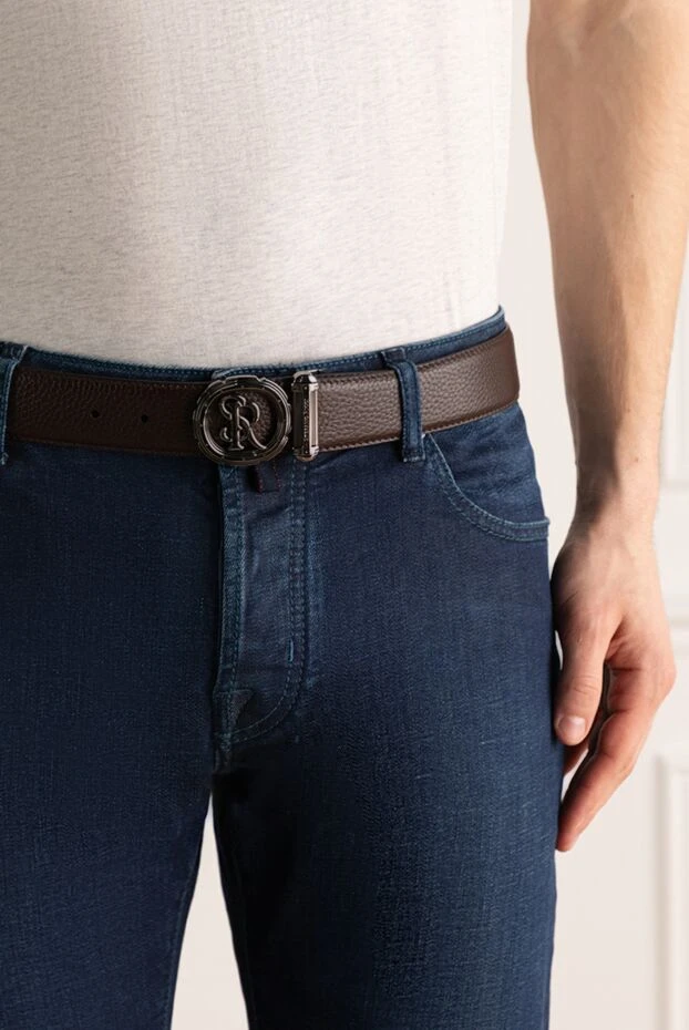 Stefano Ricci ремень из кожи мужской коричневый 176555 - фото 2