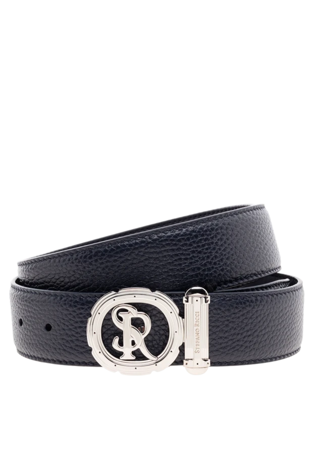 Leather belt for men blue - photo 1
