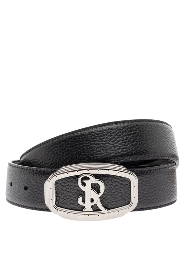 Leather belt for men black - photo 1