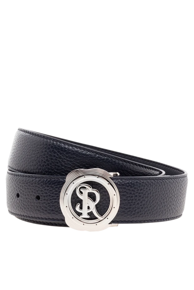 Ремень из кожи мужской черный - фото 1