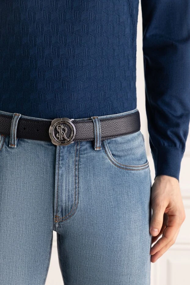 Stefano Ricci ремень из кожи мужской черный 176560 - фото 2