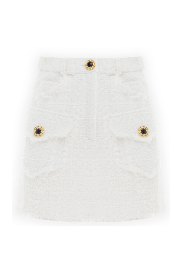 Balmain woman women's white cotton and polyamide skirt купить с ценами и фото 176580 - photo 1