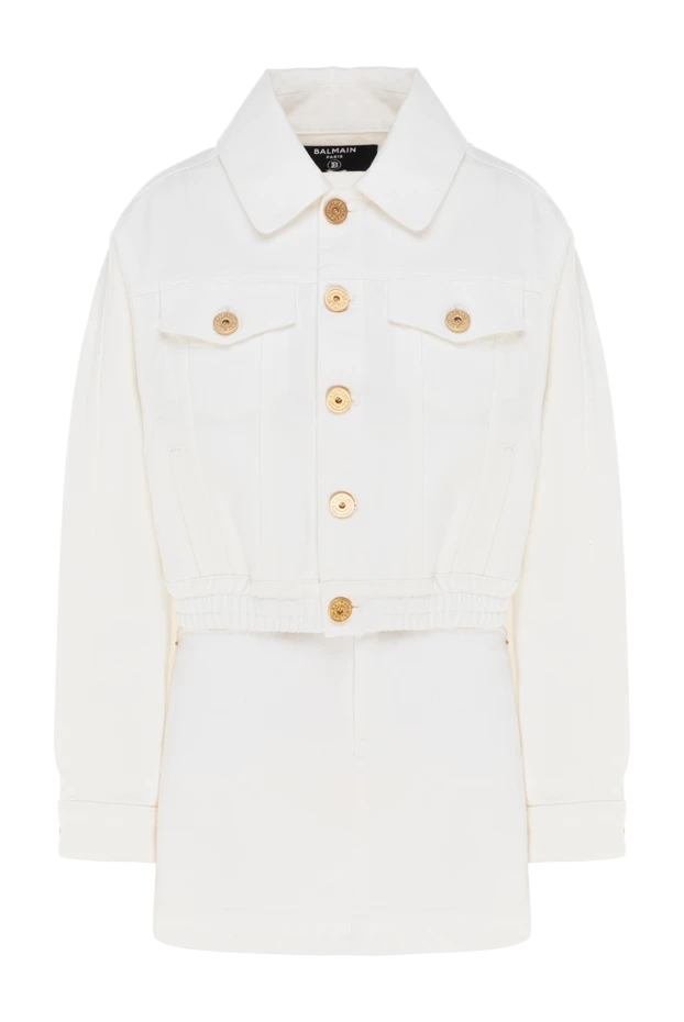 Balmain woman women's white cotton skirt suit купить с ценами и фото 176583 - photo 1