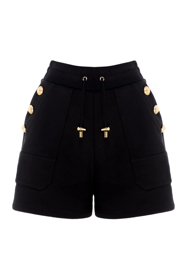 Balmain woman women's black cotton shorts купить с ценами и фото 176597 - photo 1