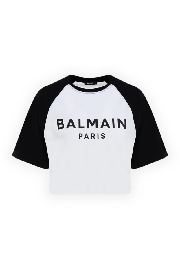 Balmain Әйелдер әйелдерге арналған ақ мақтадан жасалған футболка купить с ценами и фото 176599 - фото 1