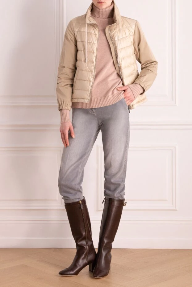 Peserico куртка из нейлона женская бежевая 176614 - фото 2