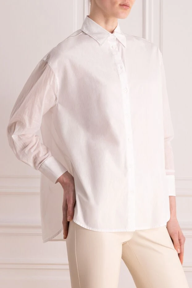 Peserico рубашка из хлопка и эластана женская белая 176621 - фото 3