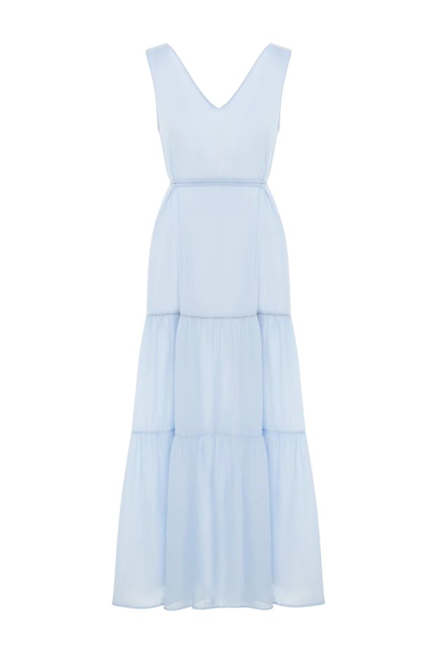 Cotton maxi dress with tiered skirt in sky blue
- photo 1