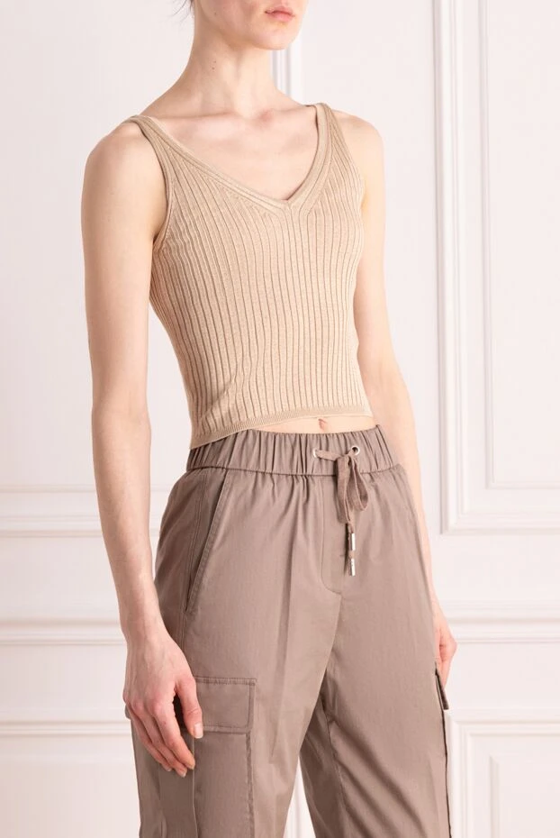 Peserico women's viscose and polyester top brown 176637 - photo 3