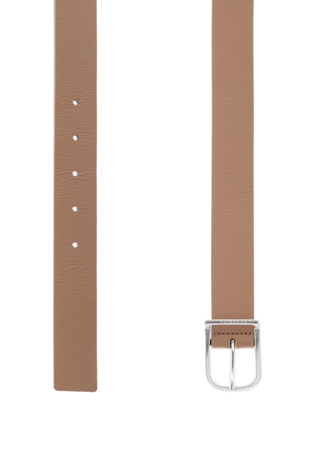 Peserico ремень кожаный классический бежевый с металлической пряжкой
 176654 - фото 3