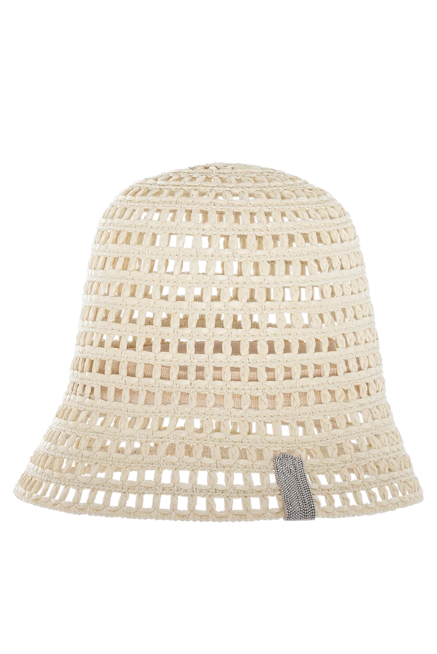 Cream hat with lace texture and textured side trim
- photo 1