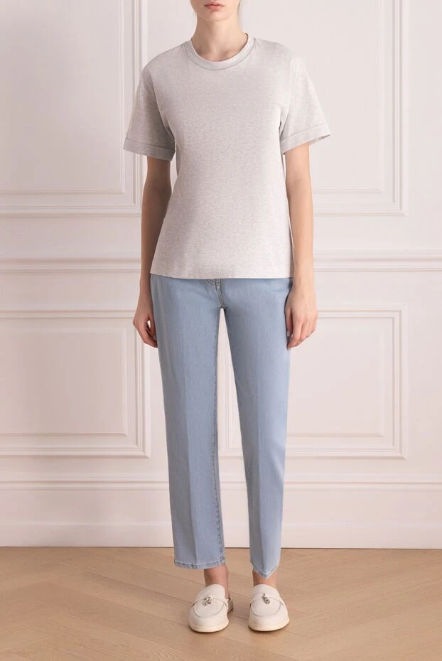 Peserico әйелдерге арналған мақтадан жасалған жейде, сұр

 176660 - фото 2