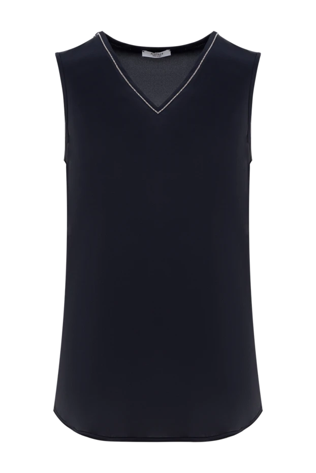 Топ из шелка и эластана женский синий - фото 1