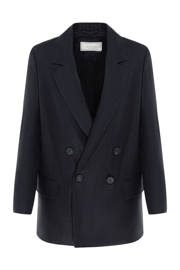 Жакет из льна женский синий - фото 1