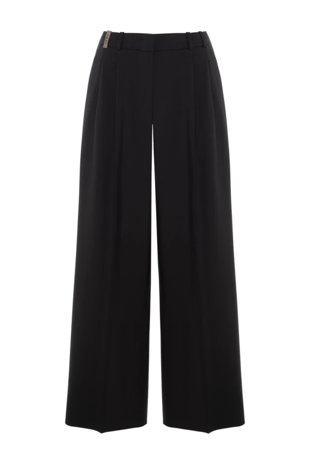 Әйелдерге арналған қара жүн және эластан шалбар - фото 1