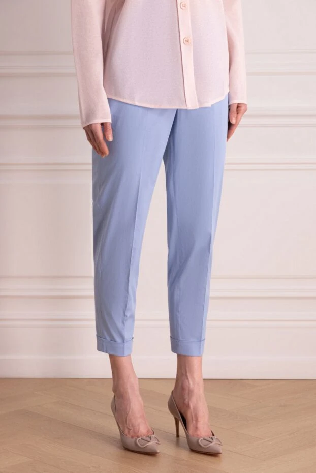 Peserico әйелдерге арналған көк мақта және эластанды шалбар 176673 - фото 3