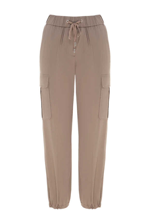 Pants made of cotton and elastane for women brown - photo 1