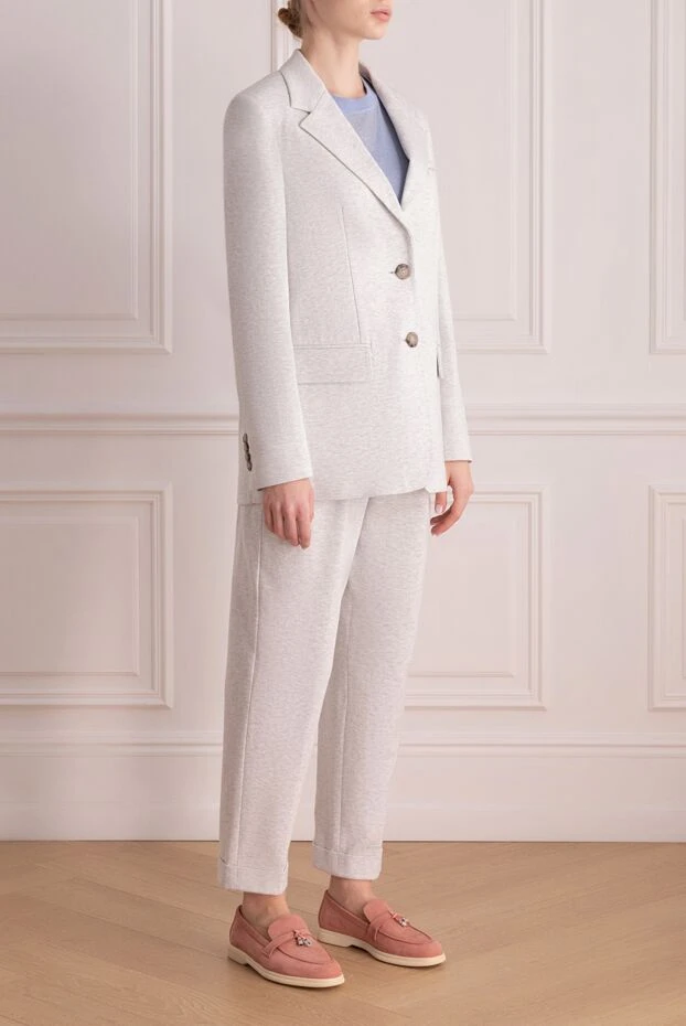 Peserico костюм со штанами из хлопка и полиамида женский серый 176678 - фото 3