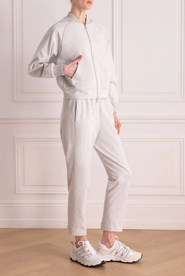 Peserico костюм прогулочный из хлопка и эластана женский серый 176682 - фото 3