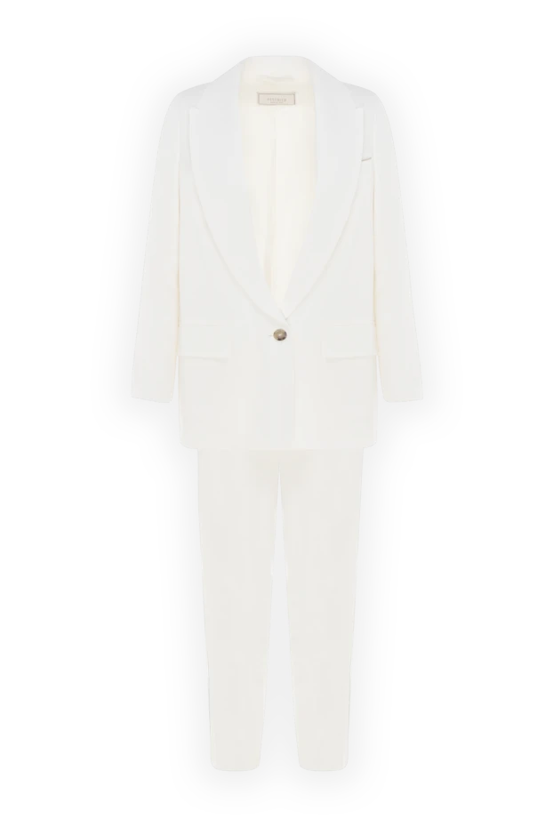 Women's suit with linen pants white - photo 1
