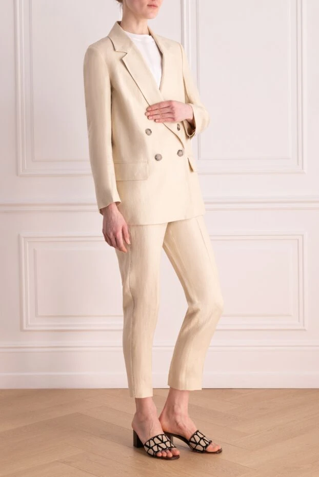 Peserico льняной костюм с приталенным двубортным жакетом
 176691 - фото 3