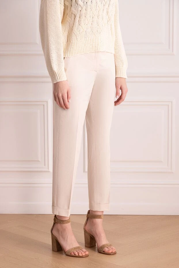 Peserico манжеттері бар және беліне екпін түсірілген конустық шалбар
 176700 - фото 3