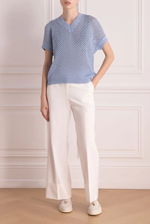 Peserico жұмсақ мақта талшықтан, бүйіріндегі қалталары бар шалбар
 176701 - фото 2