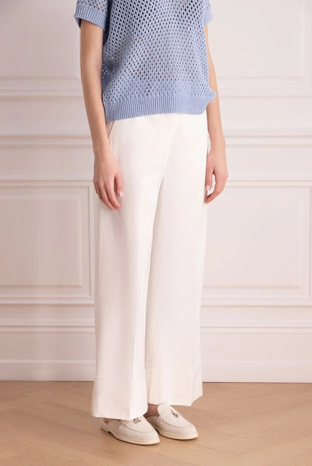 Peserico жұмсақ мақта талшықтан, бүйіріндегі қалталары бар шалбар
 176701 - фото 3