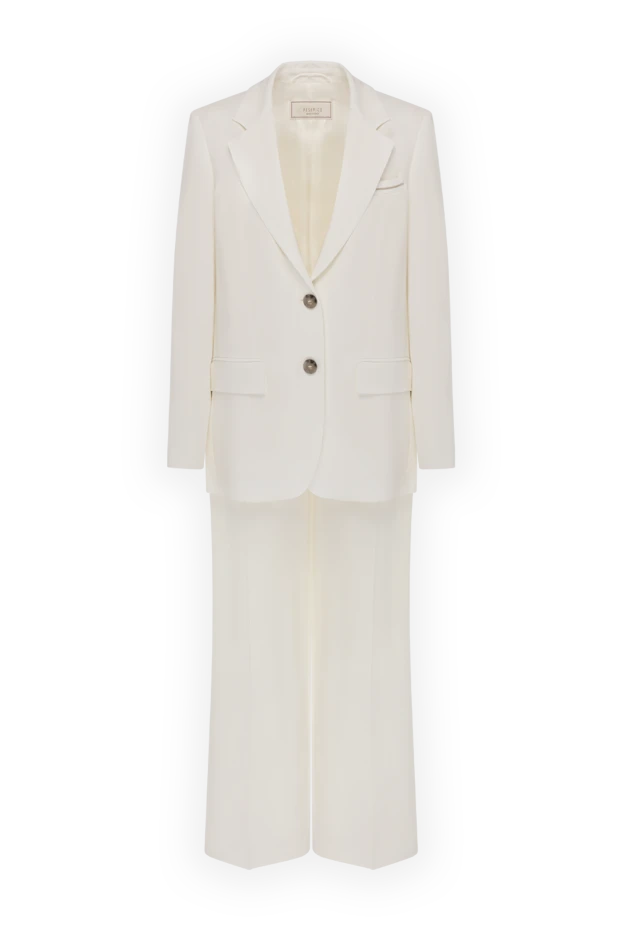 Women's beige suit made of viscose and elastane. - photo 1