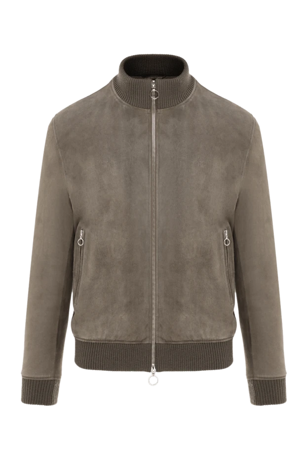 Куртка из замши на меху серая мужская - фото 1