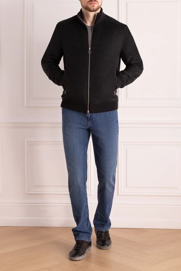 Куртка из кашемира и шелка серая мужская - фото 2