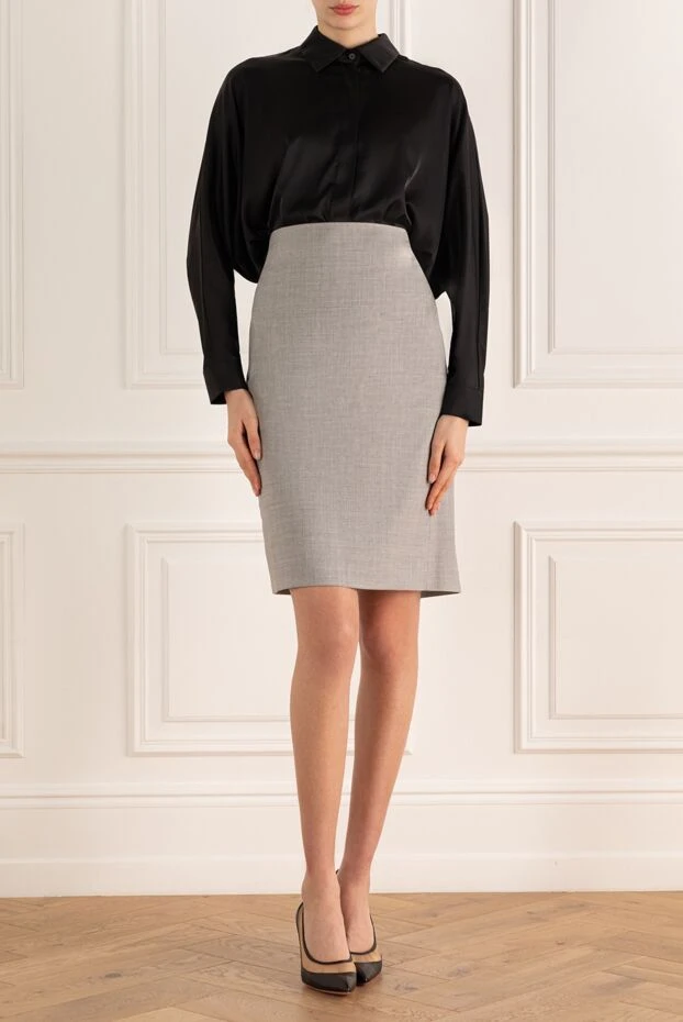 P.A.R.O.S.H. woman women's gray wool and elastane skirt купить с ценами и фото 176728 - photo 2